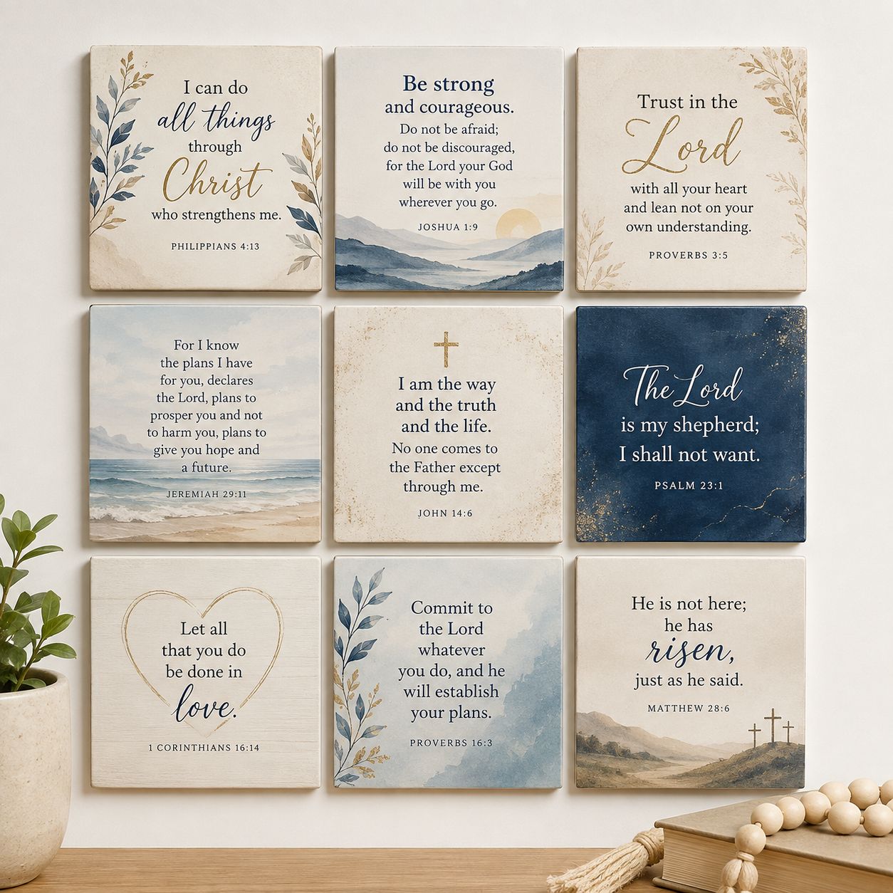Bible Verses Set of 9 Tiles