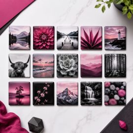 Set of 15 Magnetic Photo Tiles
