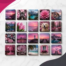 Set of 20 Magnetic Photo Tiles