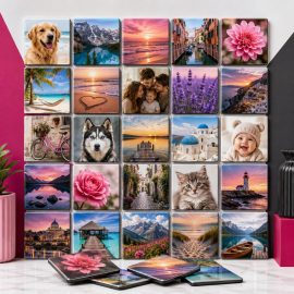 Set of 25 Magnetic Photo Tiles